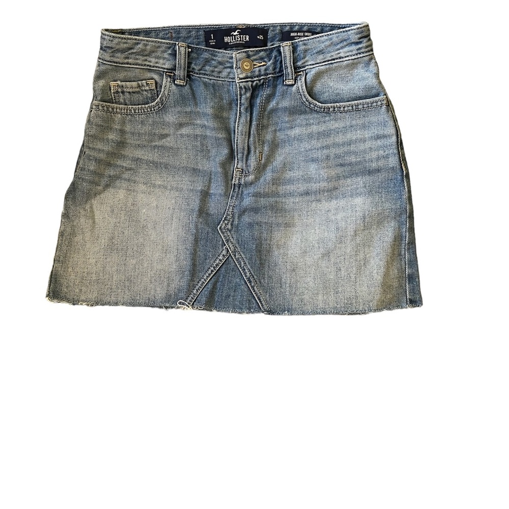 Hollister Blue Denim High Rise Mini Skirt Size 1 or w25